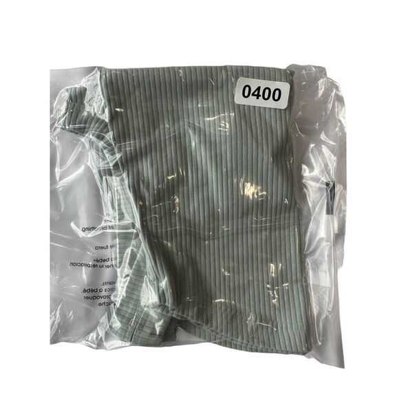 Madewell Sage Green Tailored Crop Stretch Casual Everyday Tank Ribbed NWT XXS - Picture 5 of 5